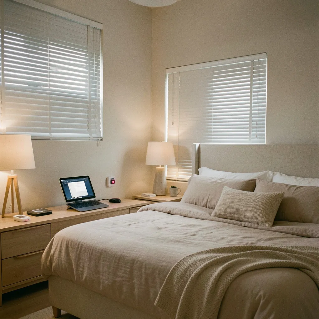 Slaapkamer met geautomatiseerde verlichting